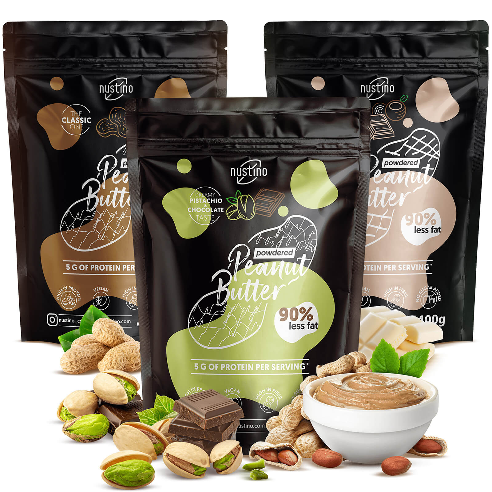 Zestaw 3x Mas�o Orzechowe w Proszku Nustino