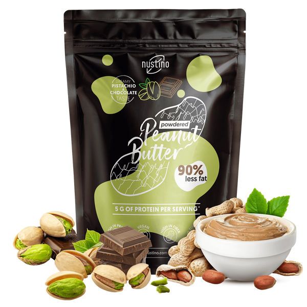 Nustino – Erdnussbutter in Pulverform – Pistachio & Chocolate (ohne Zuckerzusatz) 400 g