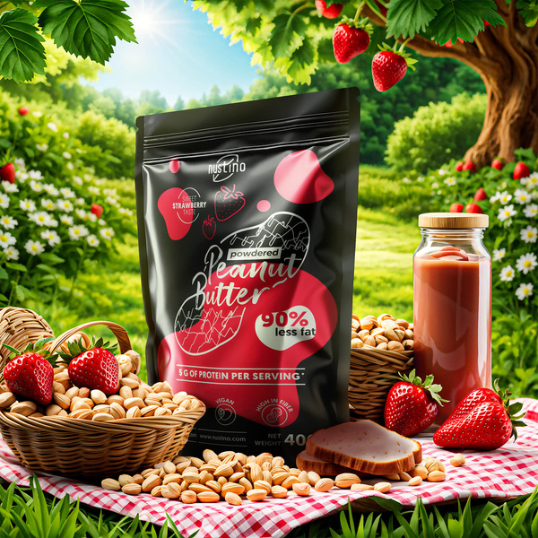 Nustino - Erdnussbutter in Pulverform- Erdbeere 400g