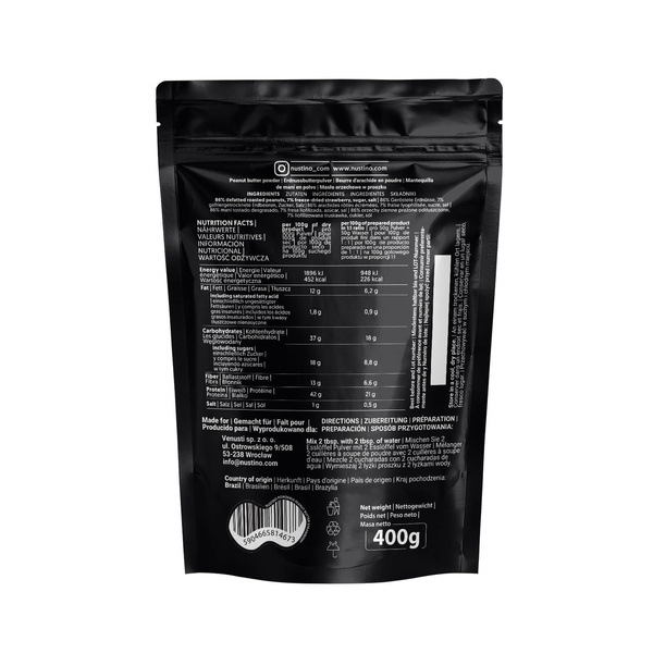 Nustino - Erdnussbutter in Pulverform- Erdbeere 400g