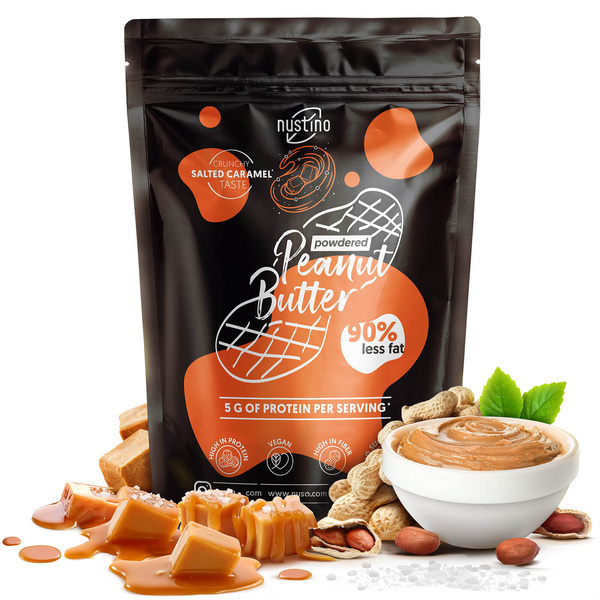 Nustino – Masło Orzechowe w Proszku – Słony Karmel (bez dodatku cukru) 400 g
