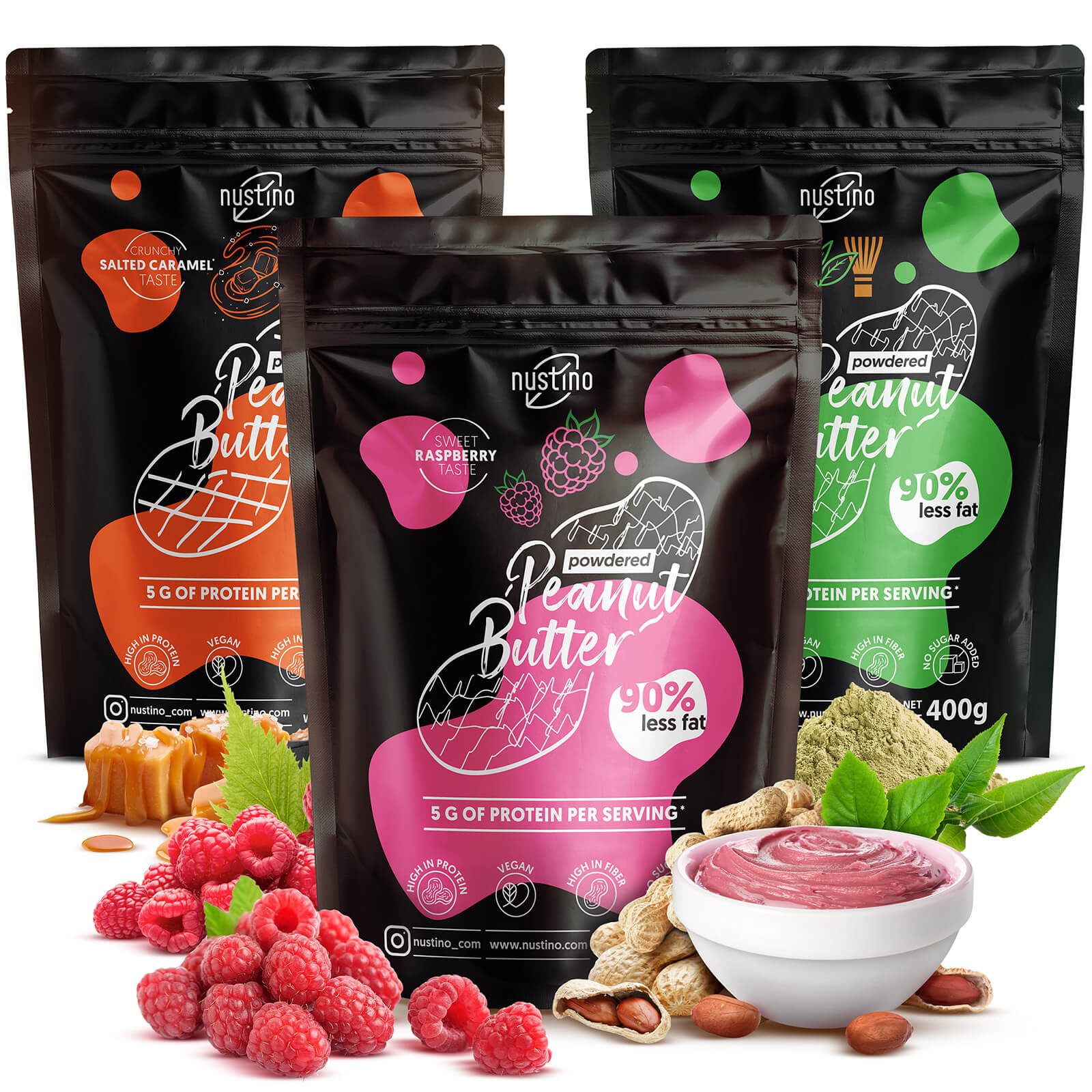 Zestaw 3x Mas�o Orzechowe w Proszku Nustino